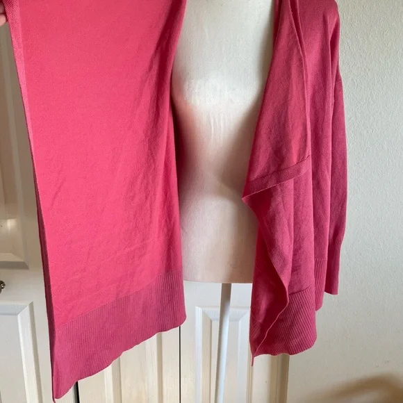 Terra & Sky Open Front Knit Ruffle Cardigan Women’s 0X (14W) Pink Casual Kimono - Picture 3 of 15